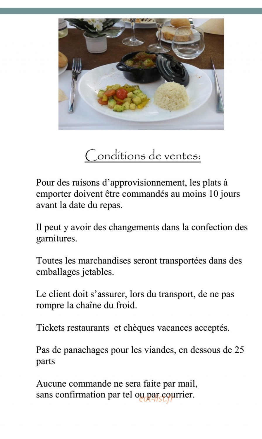 Auberge de la sauzee — carte page 2