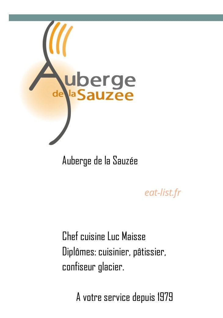 Auberge de la sauzee — carte page 1