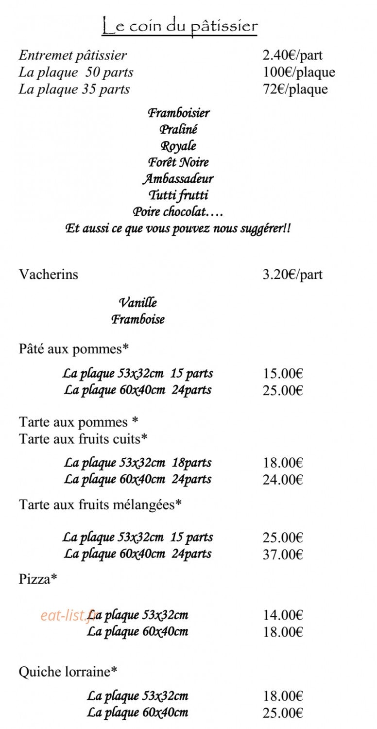 Auberge de la sauzee — carte page 5