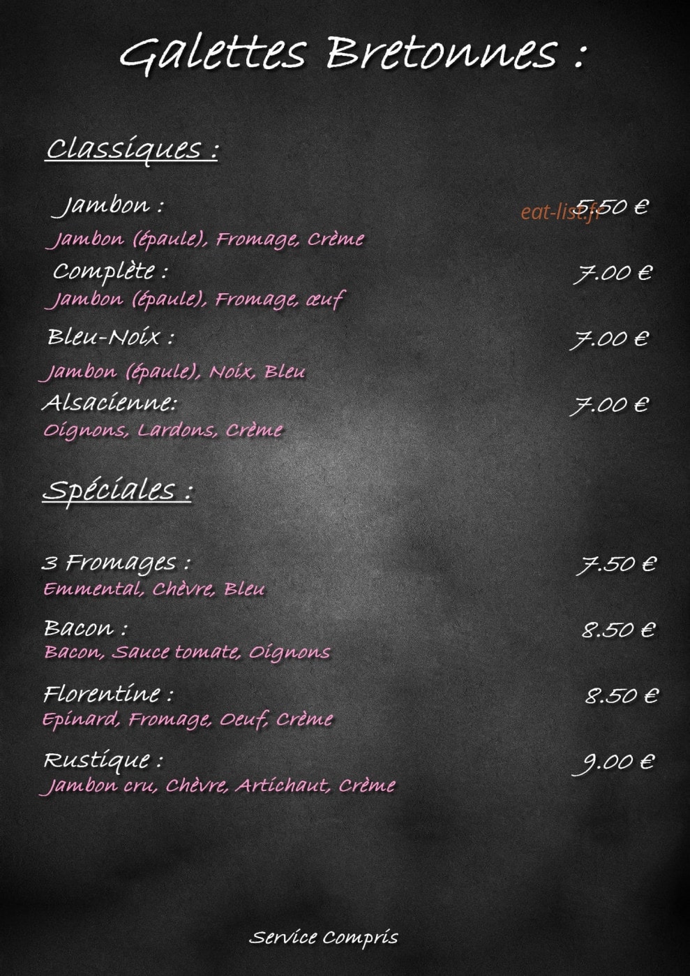 Le Convive — carte page 4