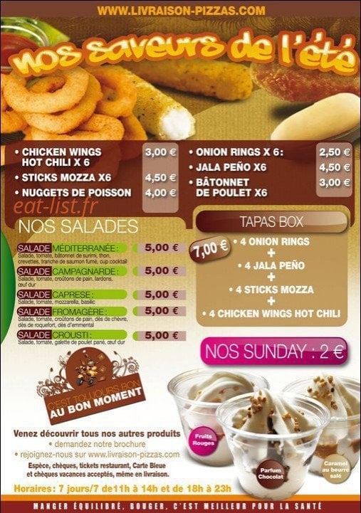 Carte et menu de Tony Pizz'Burgers à Bourg Argental — les salades et les tapas box
