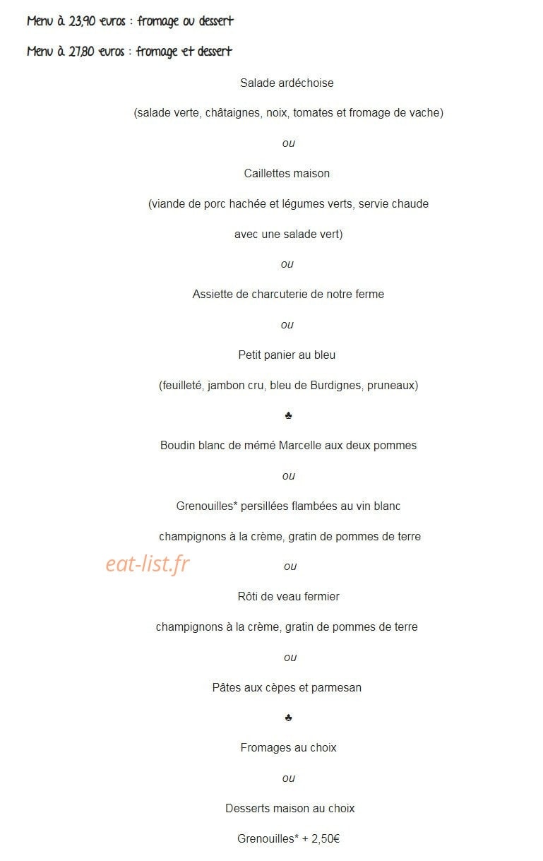 La Ferme Linossier — carte page 1