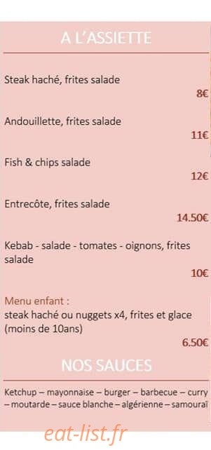 Carte et menu de Le Salvatorien à Saint Sauveur en Rue — A l'assiettes et sauces