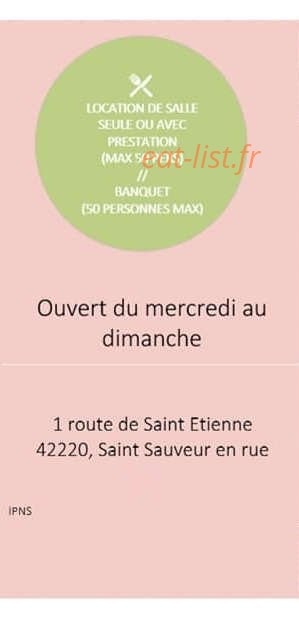Carte et menu de Le Salvatorien à Saint Sauveur en Rue — Informations