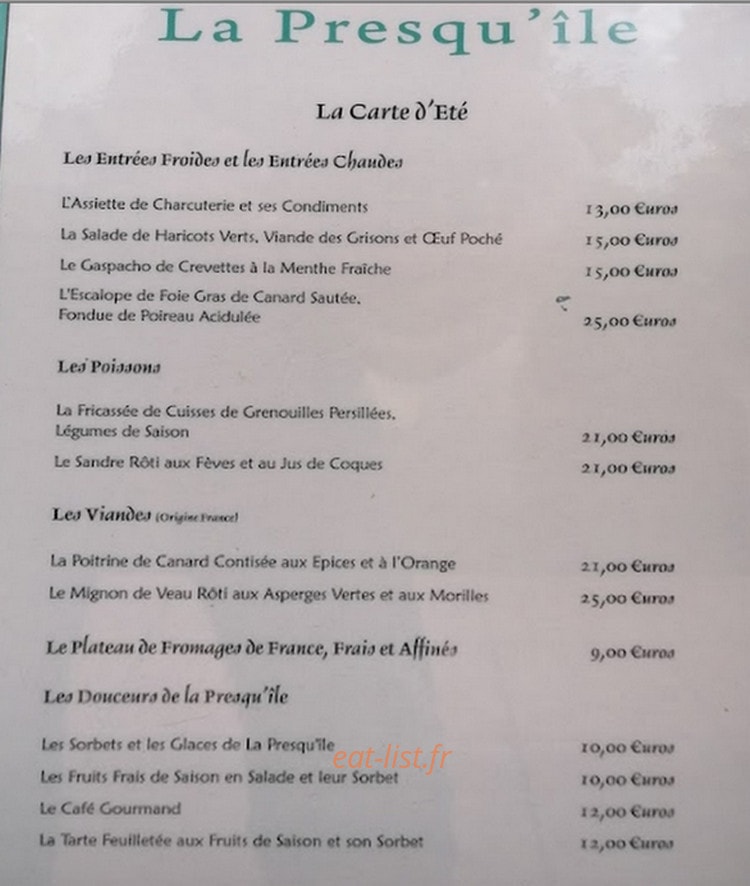 La Presqu'île — carte page 1