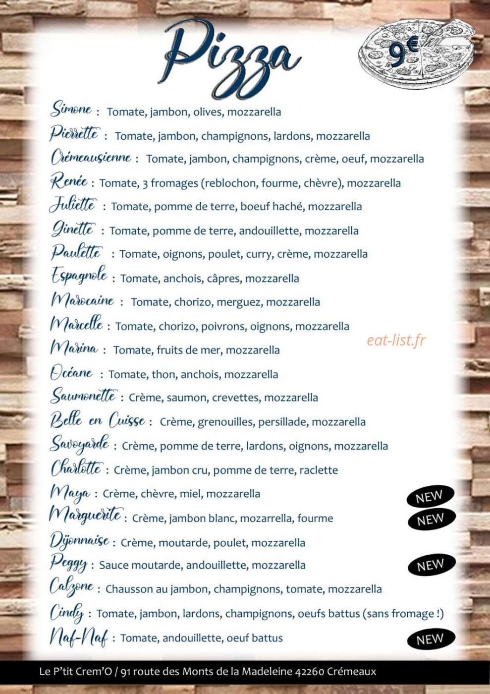 Le P'tit Crem'O — carte page 1