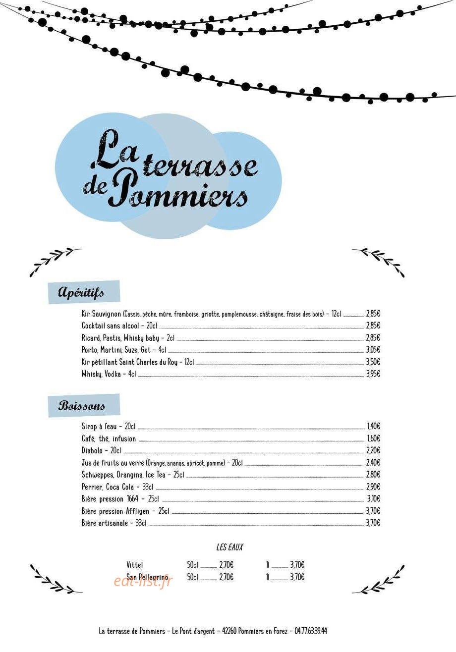 La Terrasse De Pommiers — carte page 1