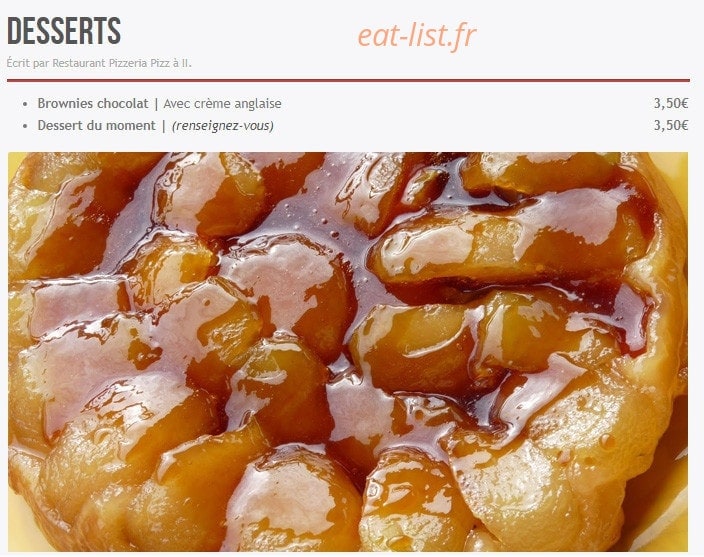 Pizz à II — carte page 6