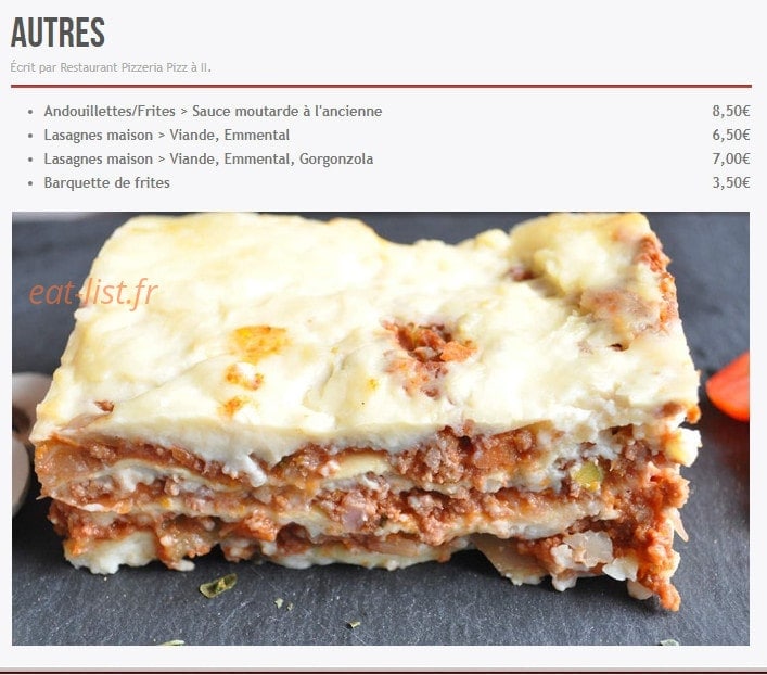 Pizz à II — carte page 4