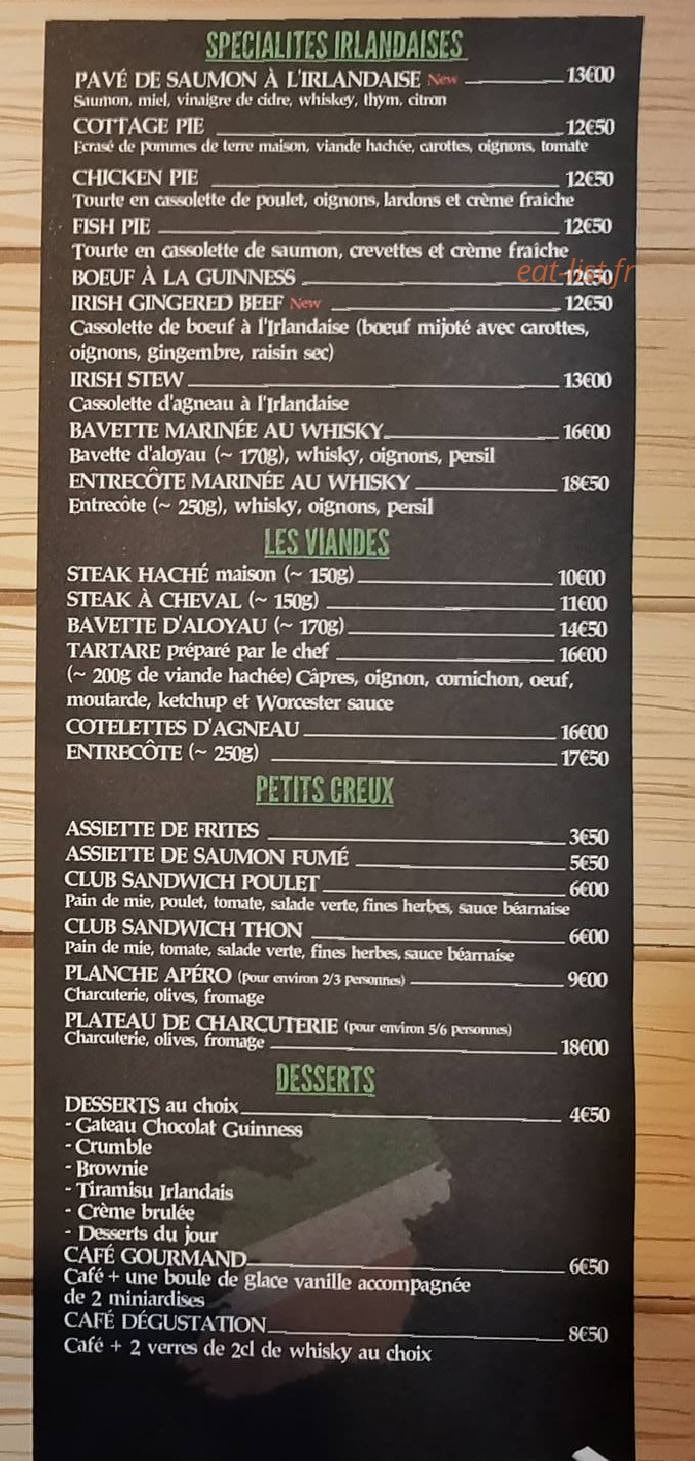 Crossroads Tavern — carte page 3