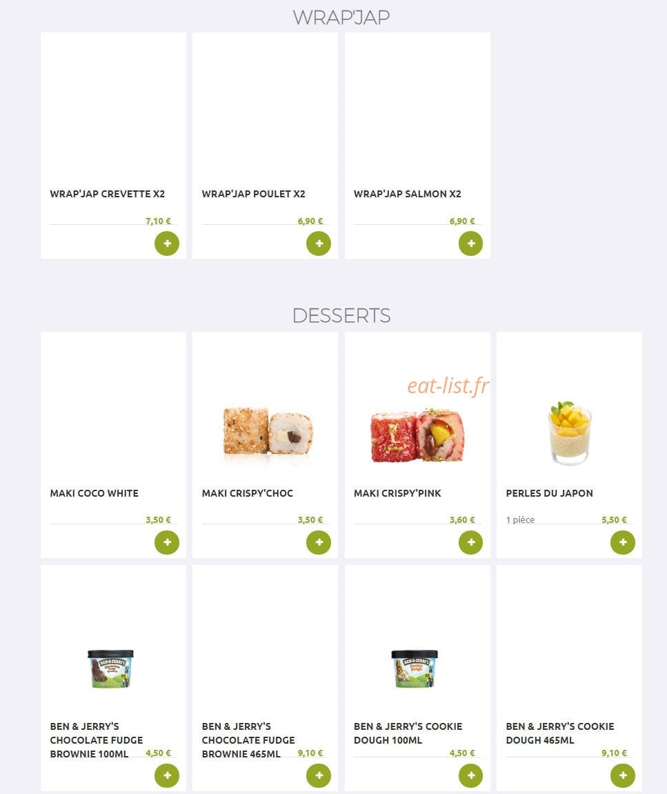 Eat Sushi — carte page 18