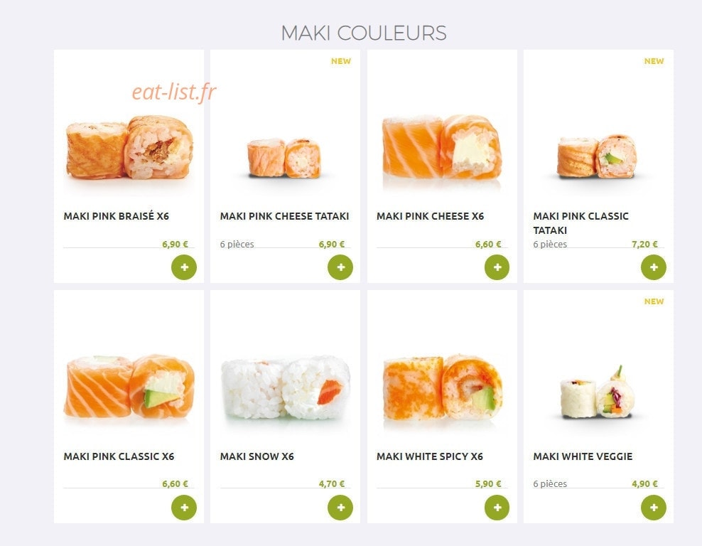 Eat Sushi — carte page 13