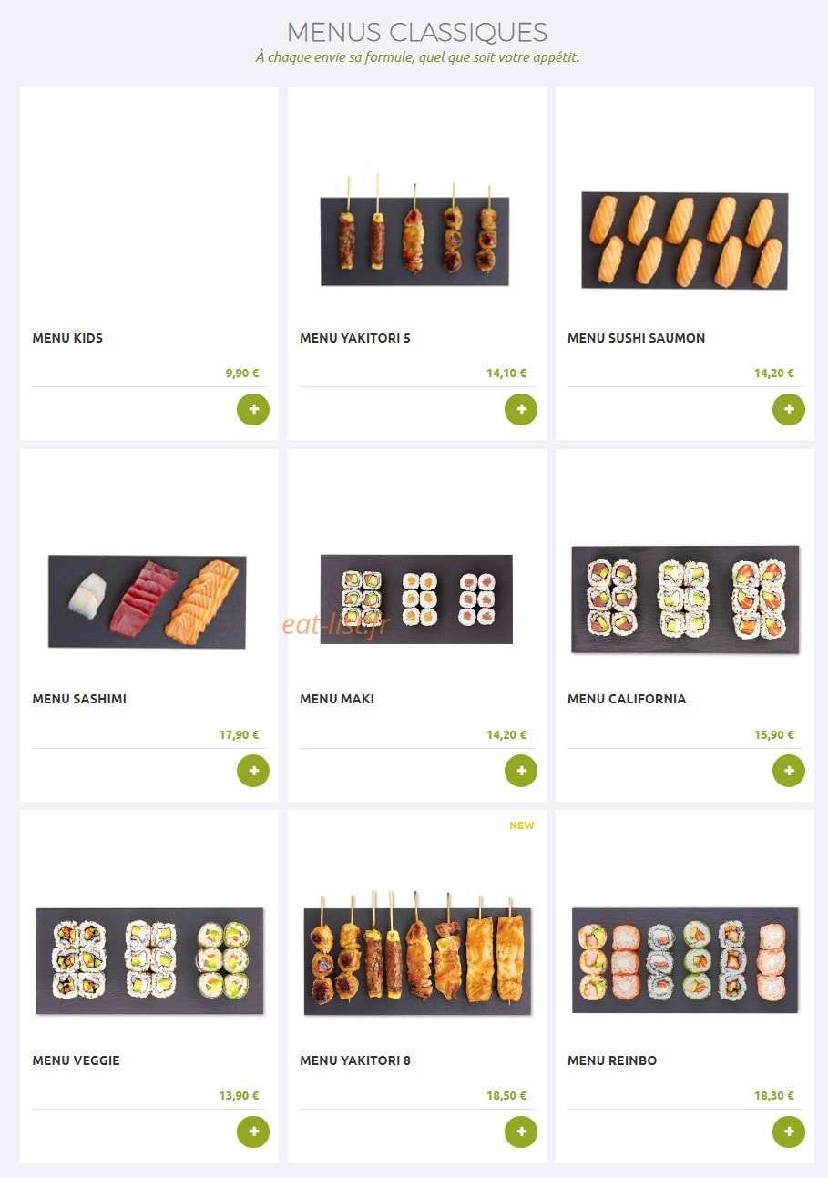 Eat Sushi — carte page 2
