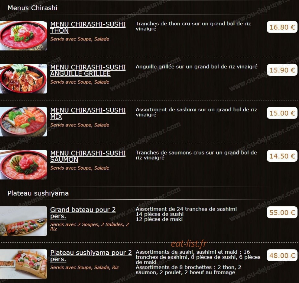Sushiyama — carte page 12