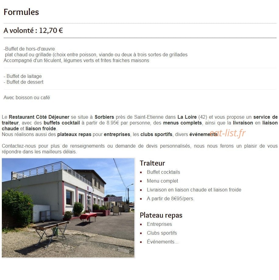 Côté dejeuner — carte page 1