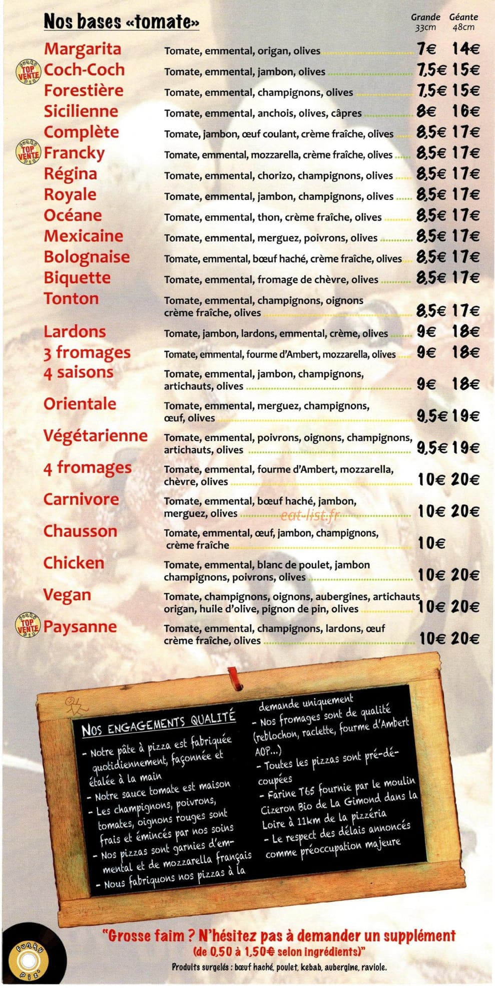 Funky piz — carte page 1