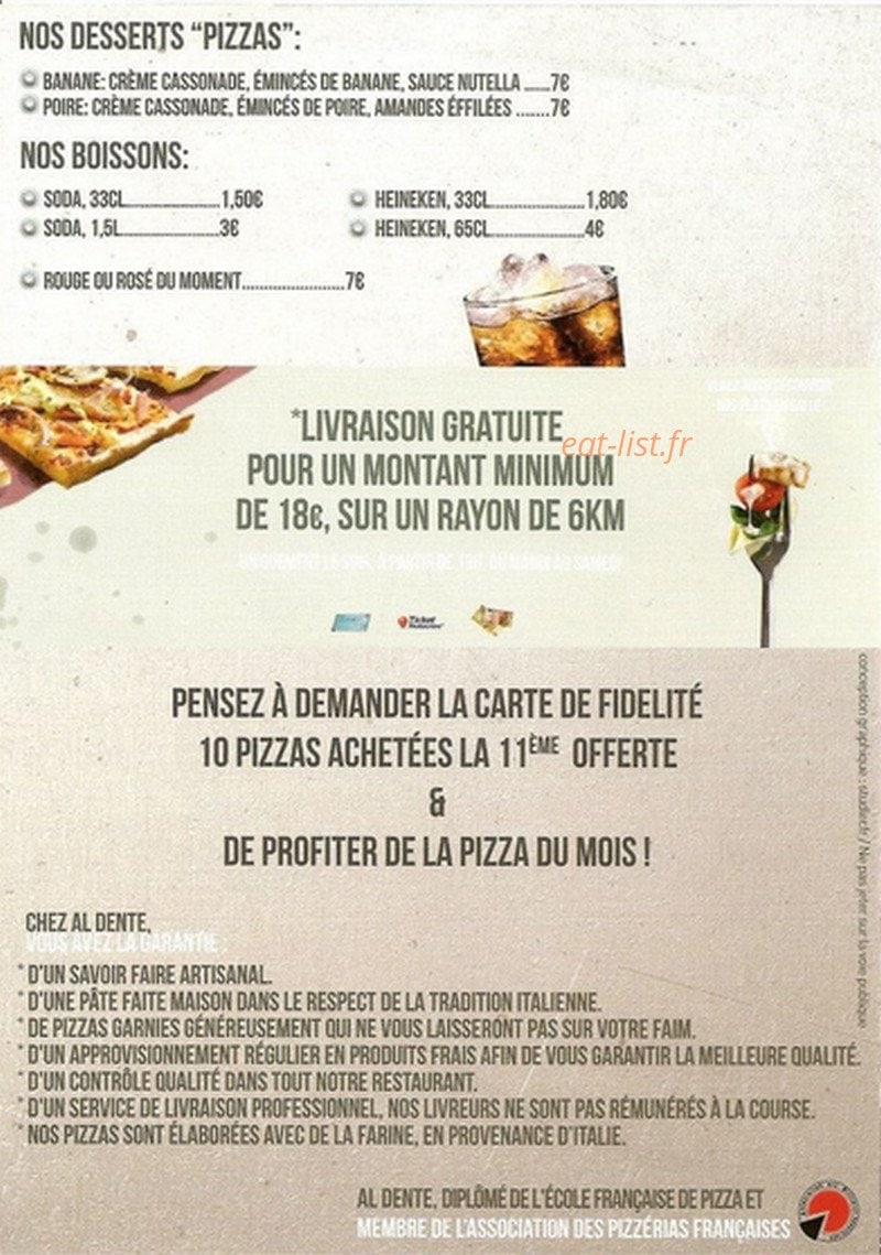 Al Dente — carte page 4