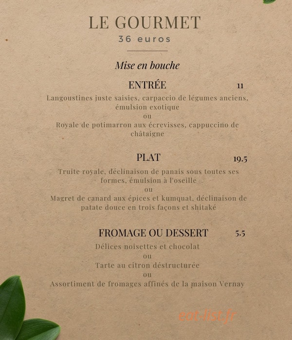 Au Jardin Gourmand — carte page 2