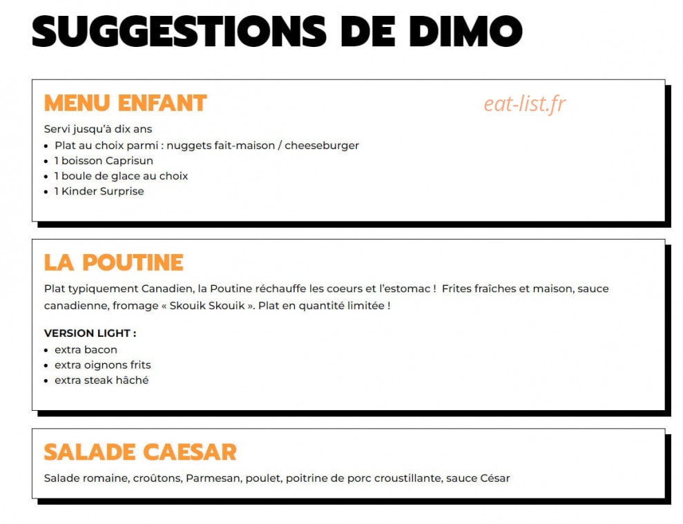 Chez Dimo — carte page 2