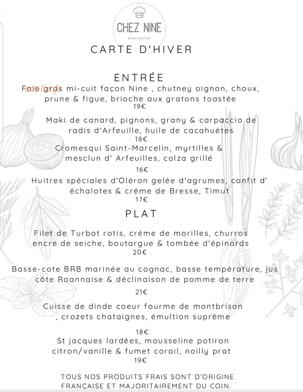 Chez Nine — carte page 2