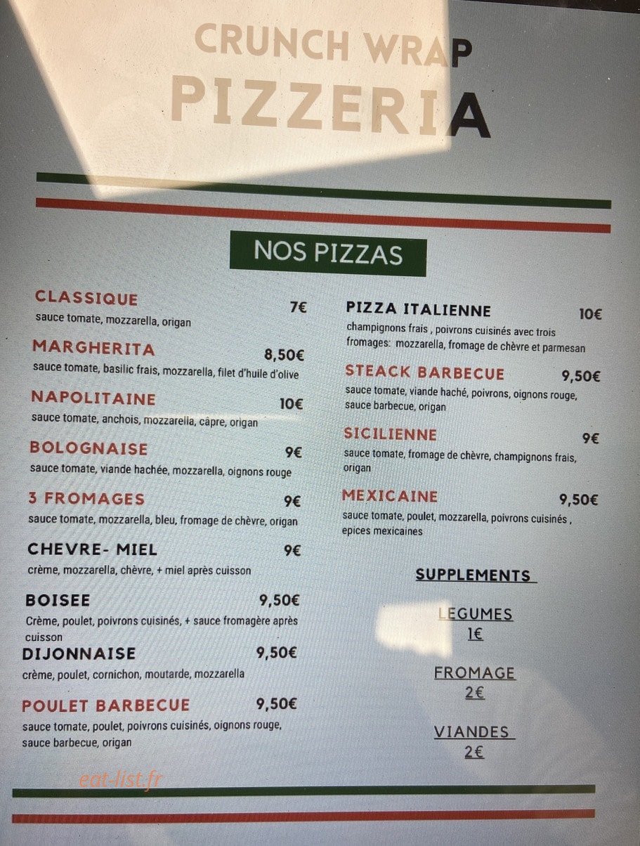 Crunch Wrap — carte page 1