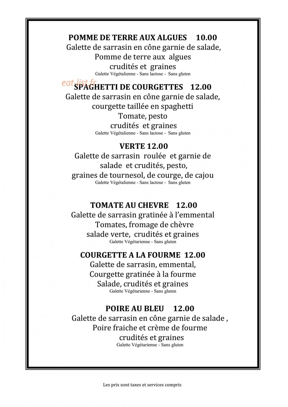 La Vie Est Belle — carte page 2
