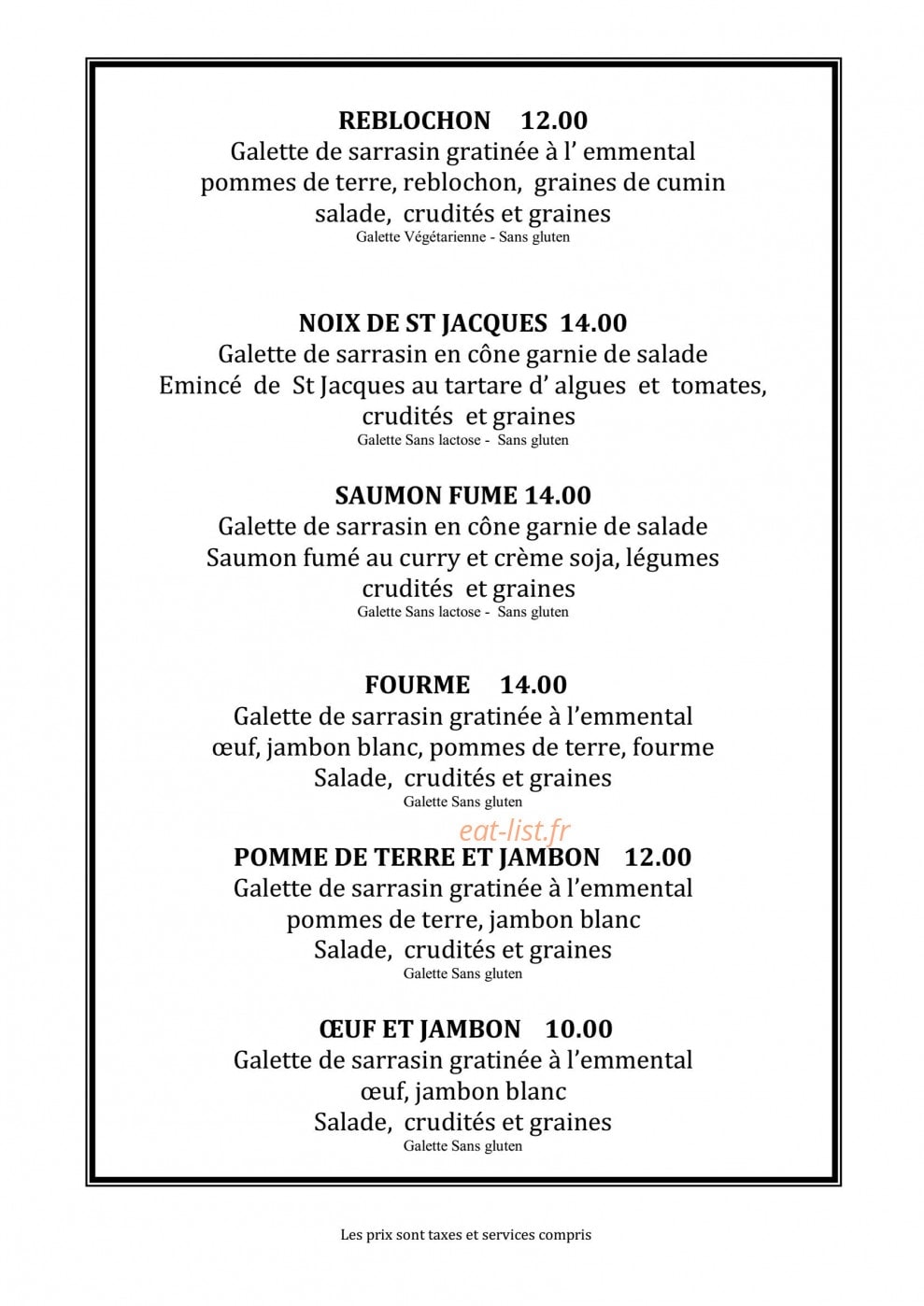 La Vie Est Belle — carte page 3