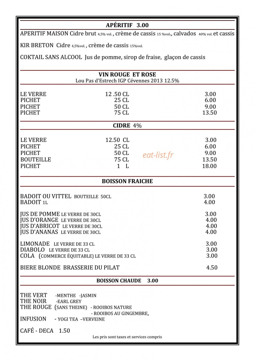 La Vie Est Belle — carte page 6