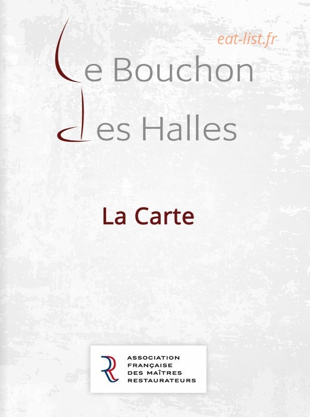 Le Bouchon des Halles — carte page 1