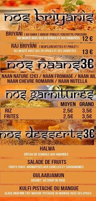 Le Raj Tandoor — carte page 3