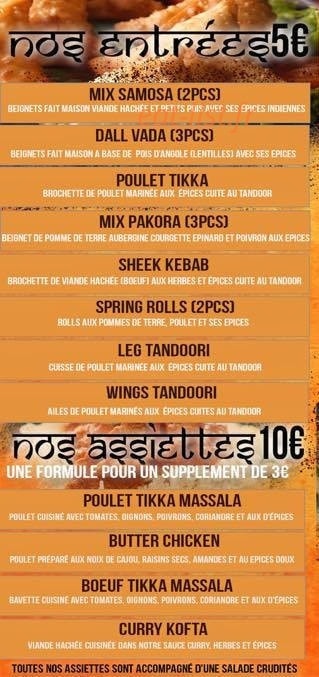 Le Raj Tandoor — carte page 1