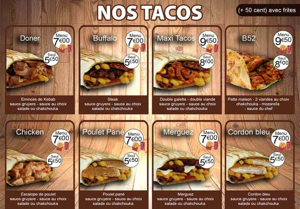 Le tacos — carte page 6