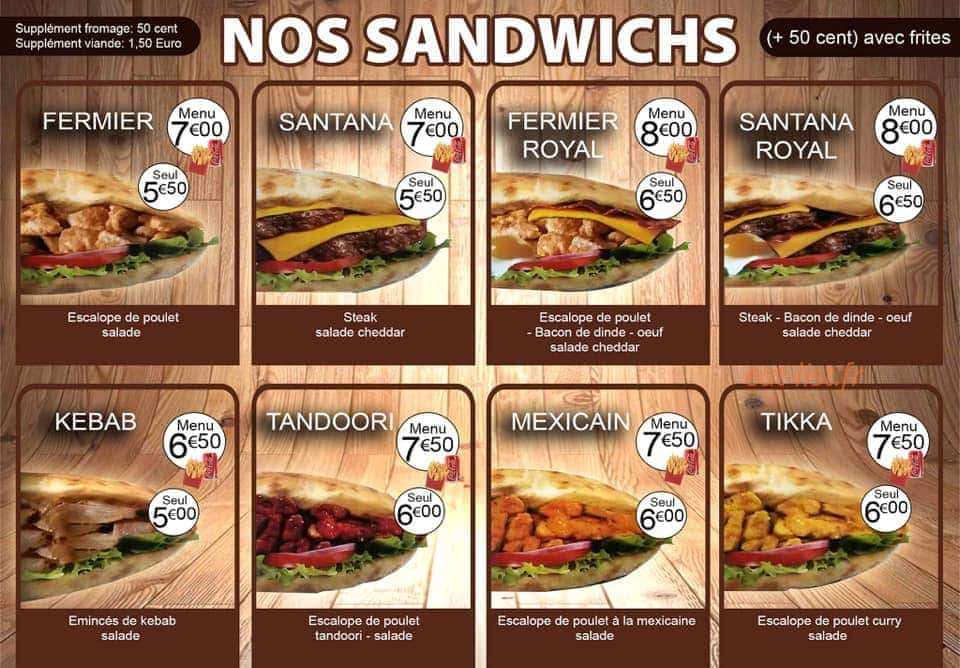 Le tacos — carte page 4