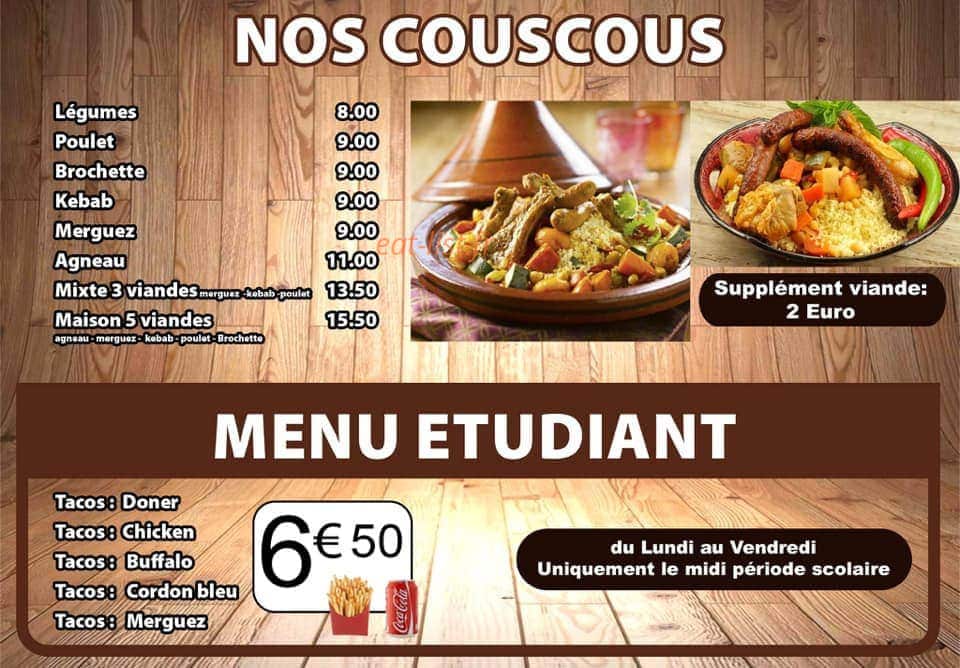 Le tacos — carte page 1