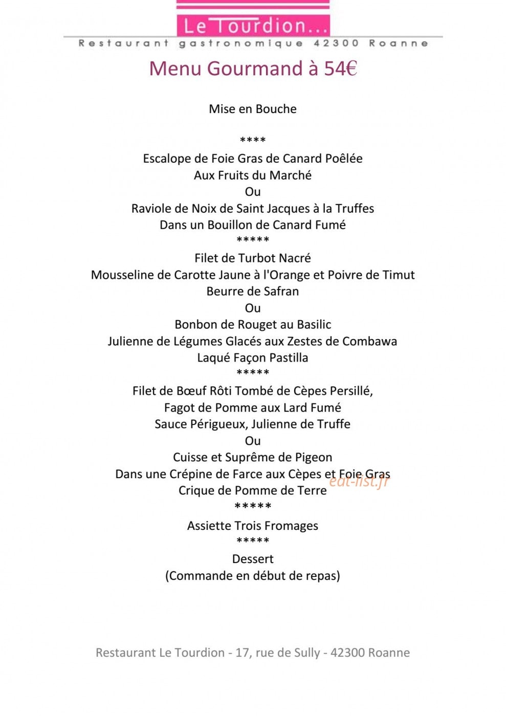 Le Tourdion — carte page 3