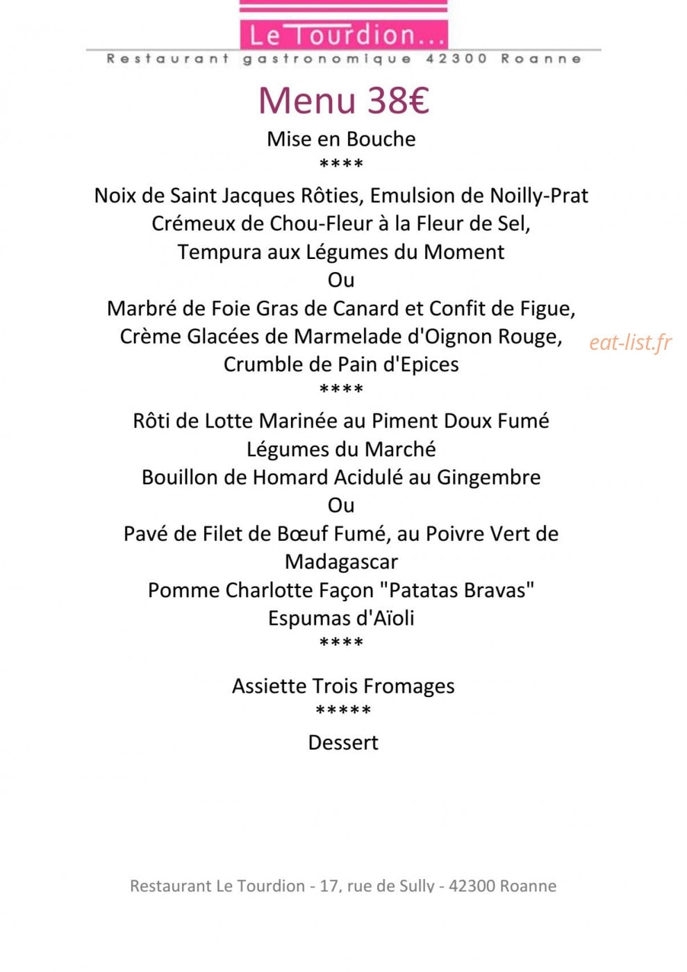 Le Tourdion — carte page 2