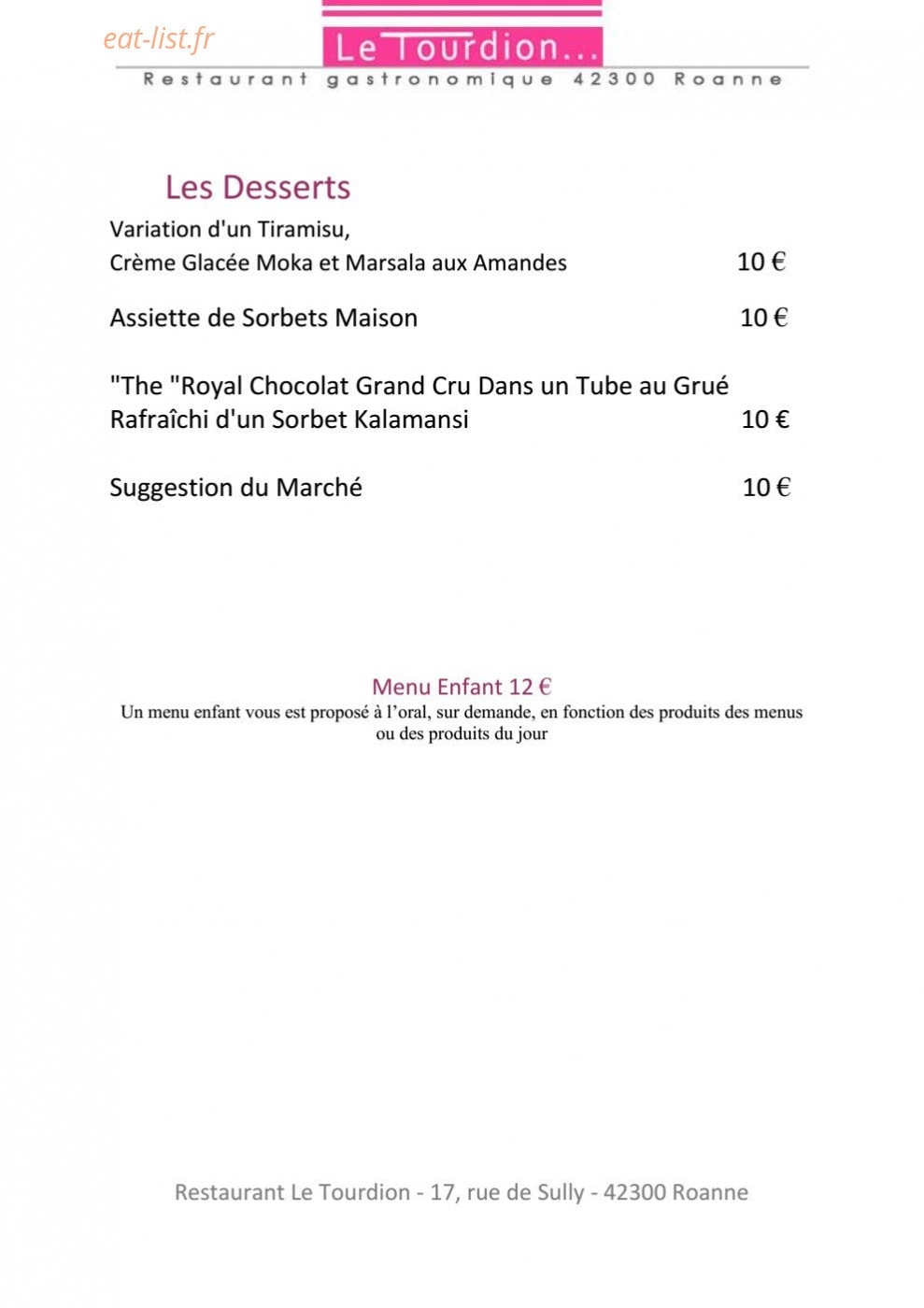 Le Tourdion — carte page 6
