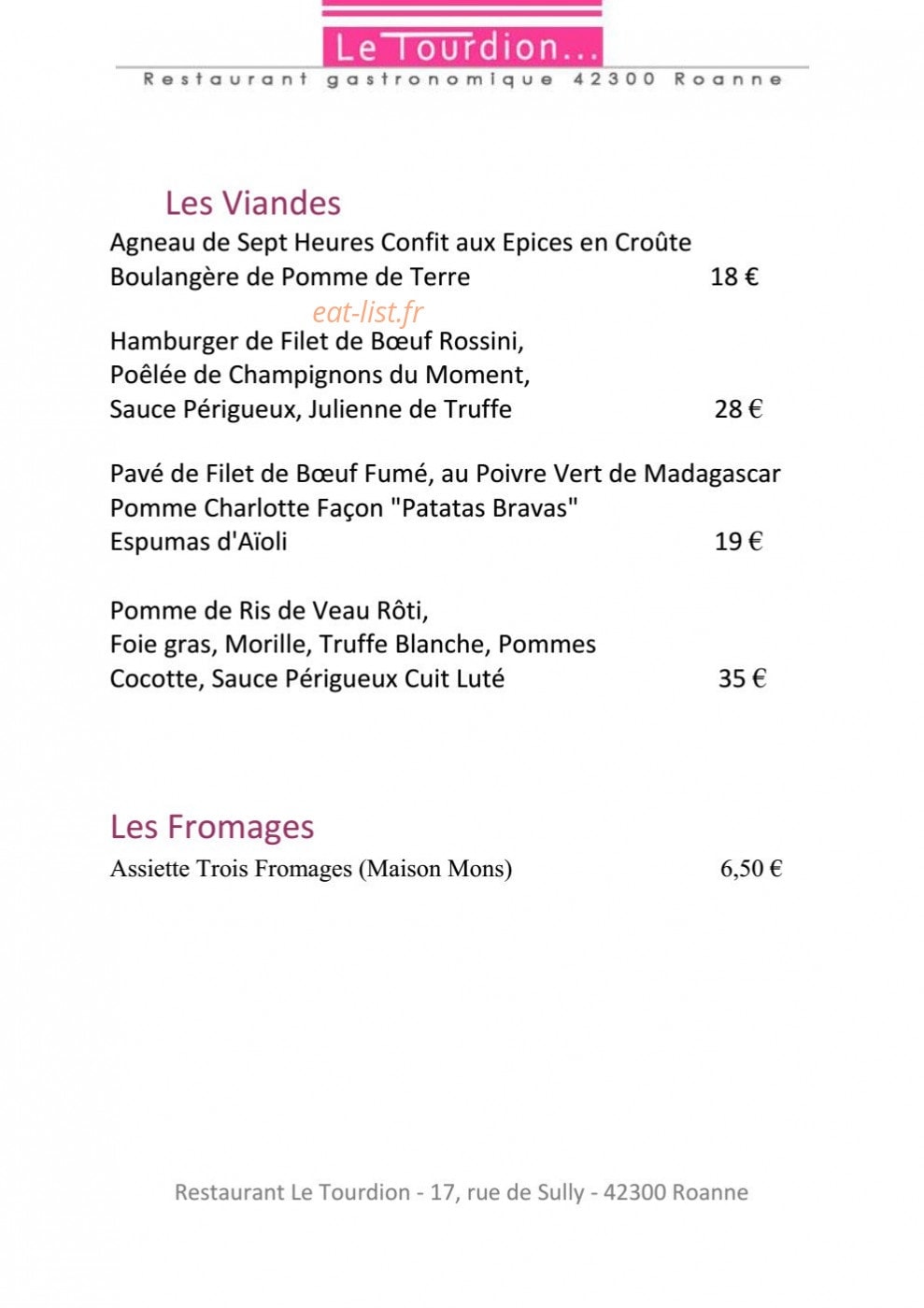 Le Tourdion — carte page 5