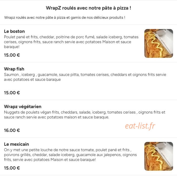 Madame pizza — carte page 9