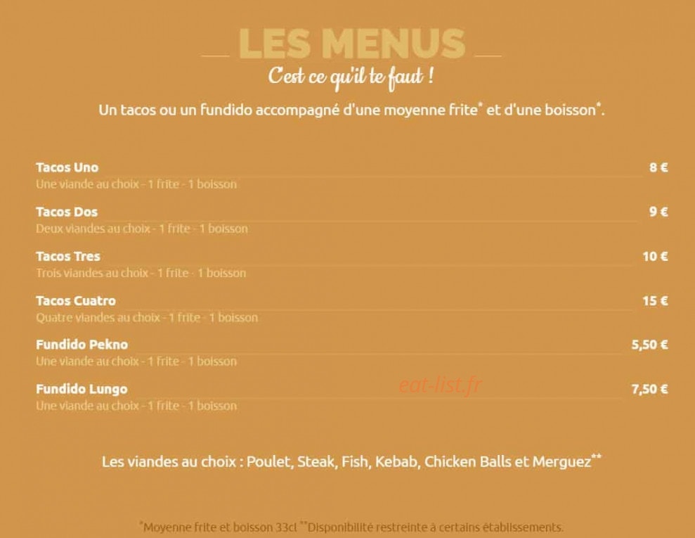 MasterTacos — carte page 1
