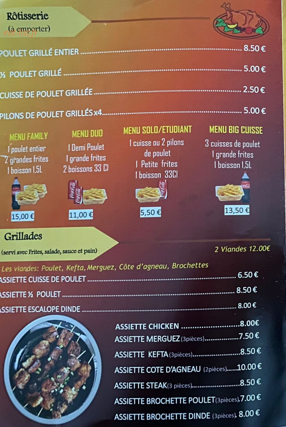 O'Grill — carte page 1