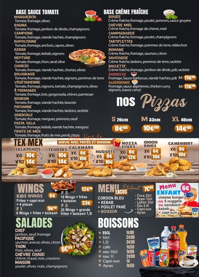 Pasta Villa — carte page 4