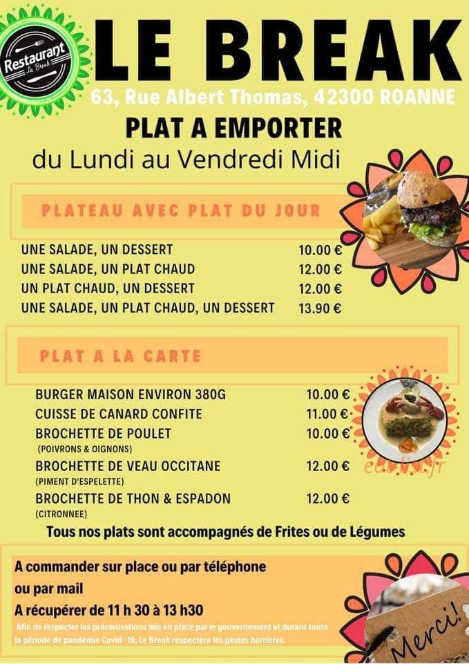 Restaurant Le Break — carte page 2