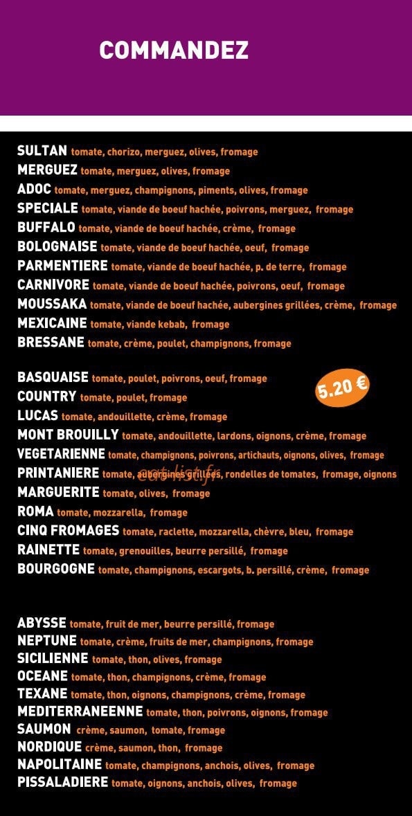 Super Pizza — carte page 3