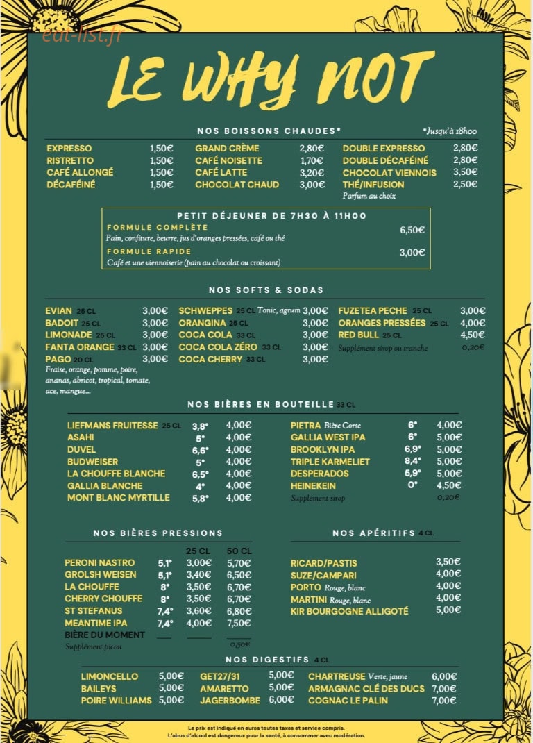 Why Not — carte page 1