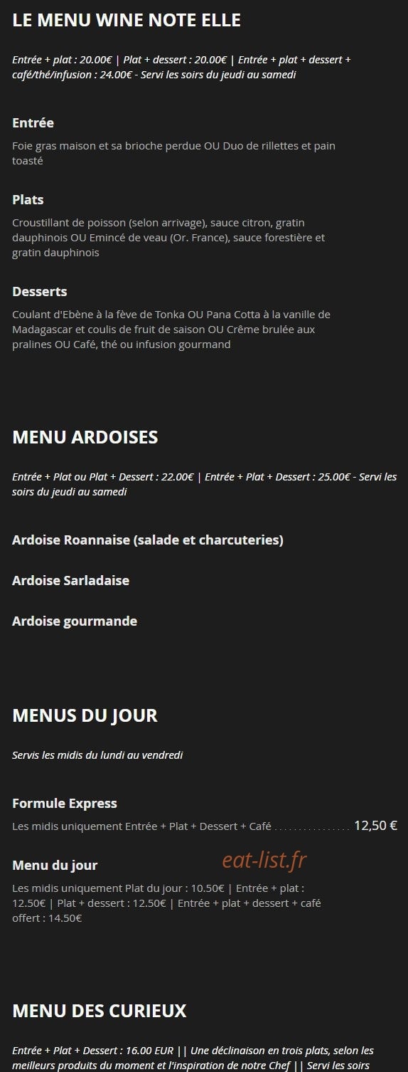 Wine Note Elle — carte page 2