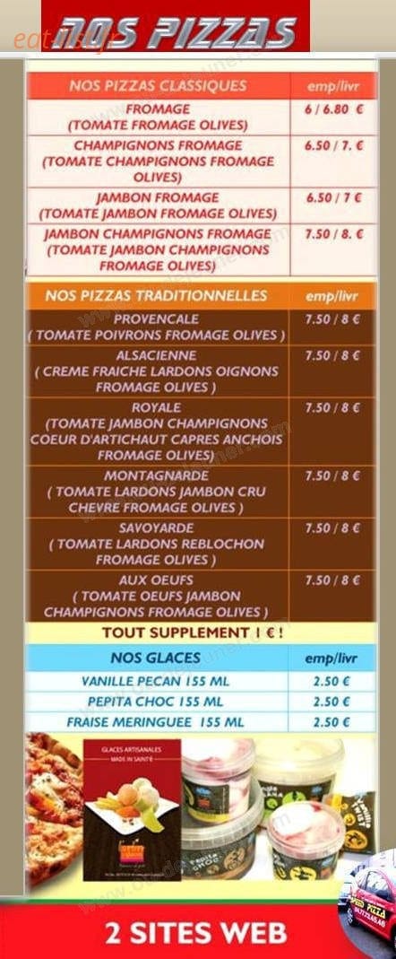 Speed Pizza — carte page 2