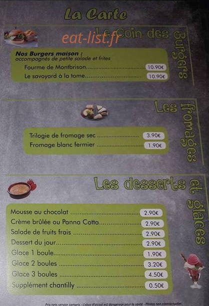 Restaurant le Forez — carte page 3