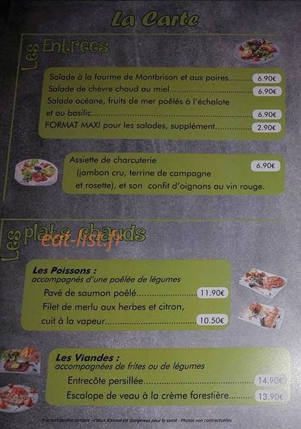Restaurant le Forez — carte page 2