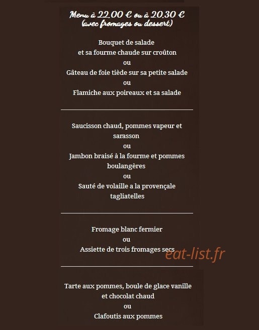 La Chaumière — carte page 6